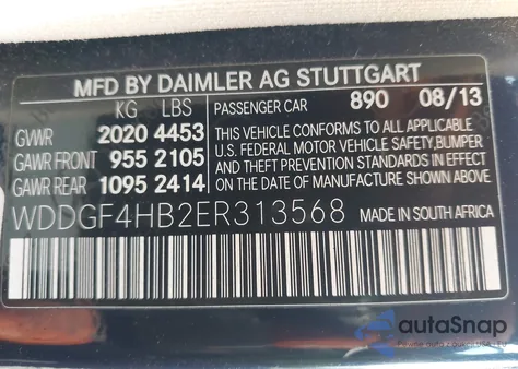 2014 Mercedes-Benz C-Class C 250 Sport из США, поврежденный, VIN WDDGF4HB2ER313568